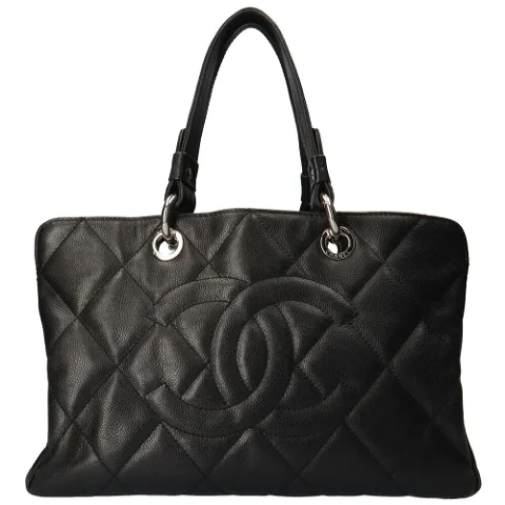 Chanel Vintage Förhandsägd Svart Läder Chanel Matelassé Väska Black, Dam