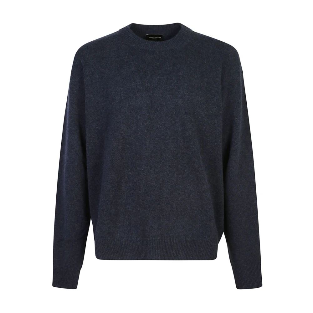 Roberto Collina Blauwe Gebreide Sweater Aw24 Blue Heren