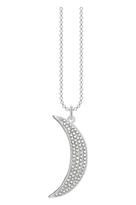 Damhalsband med hänge Halvmåne Pavé silver KE2005-051-14-L50V