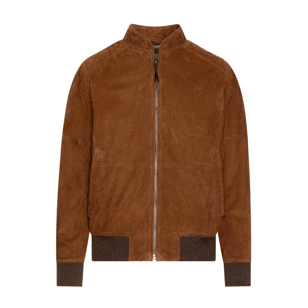 Windsor Zachte Ziegenvelours Blouson voor koude dagen Brown Heren