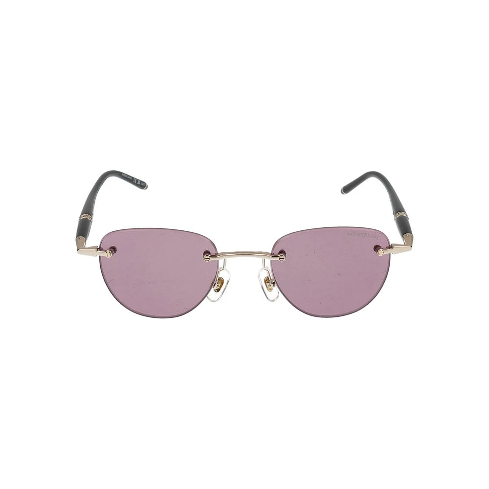 Montblanc Men's Yellow Gold Black Violet Sunglasses - Sunglasses - 48 Mm - Accessories