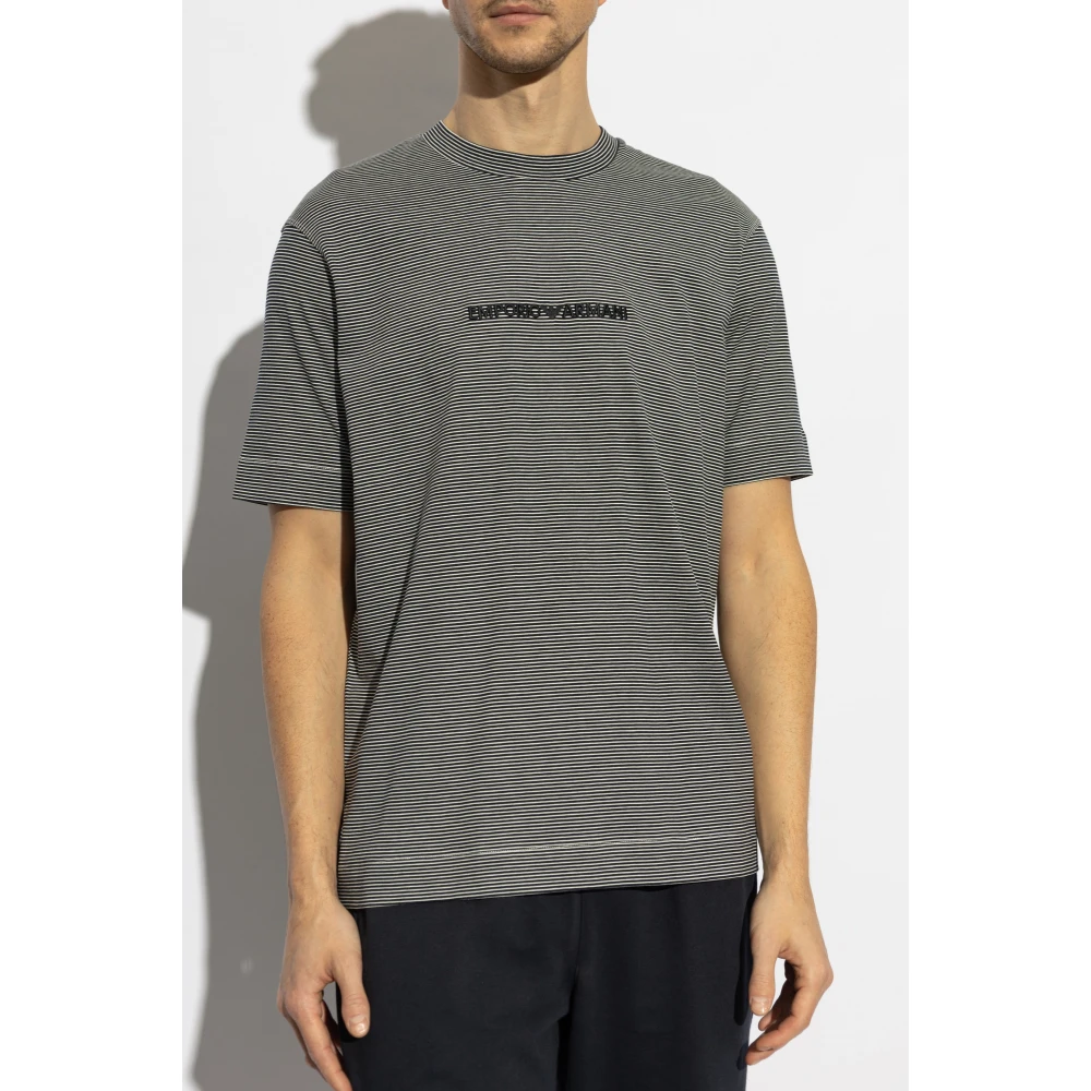 Emporio Armani T-shirt met logo Black Heren