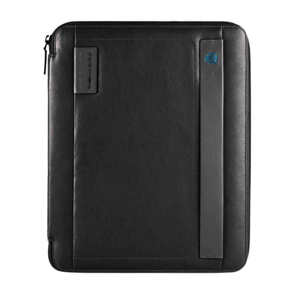 Piquadro Women's Black Cross Body Messenger, One Size, Slim A4 Zip Closure Notepad