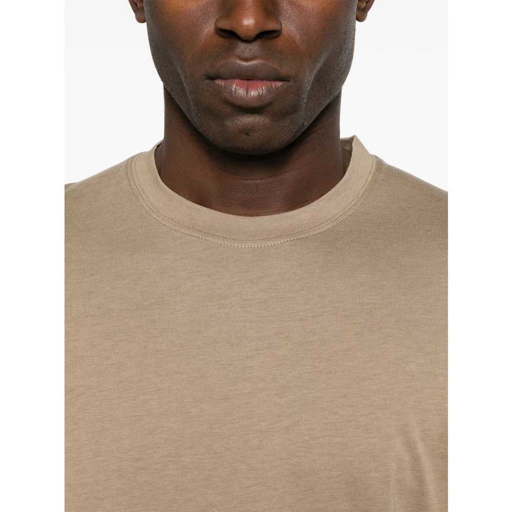 Tom Ford Lyocell Katoenen T-shirt Beige Heren