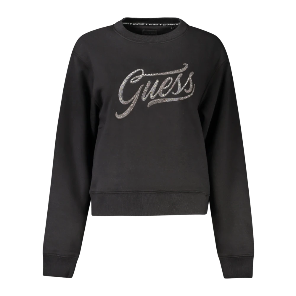 Guess Zwarte Geborduurde Sweater met Lange Mouwen Black Dames