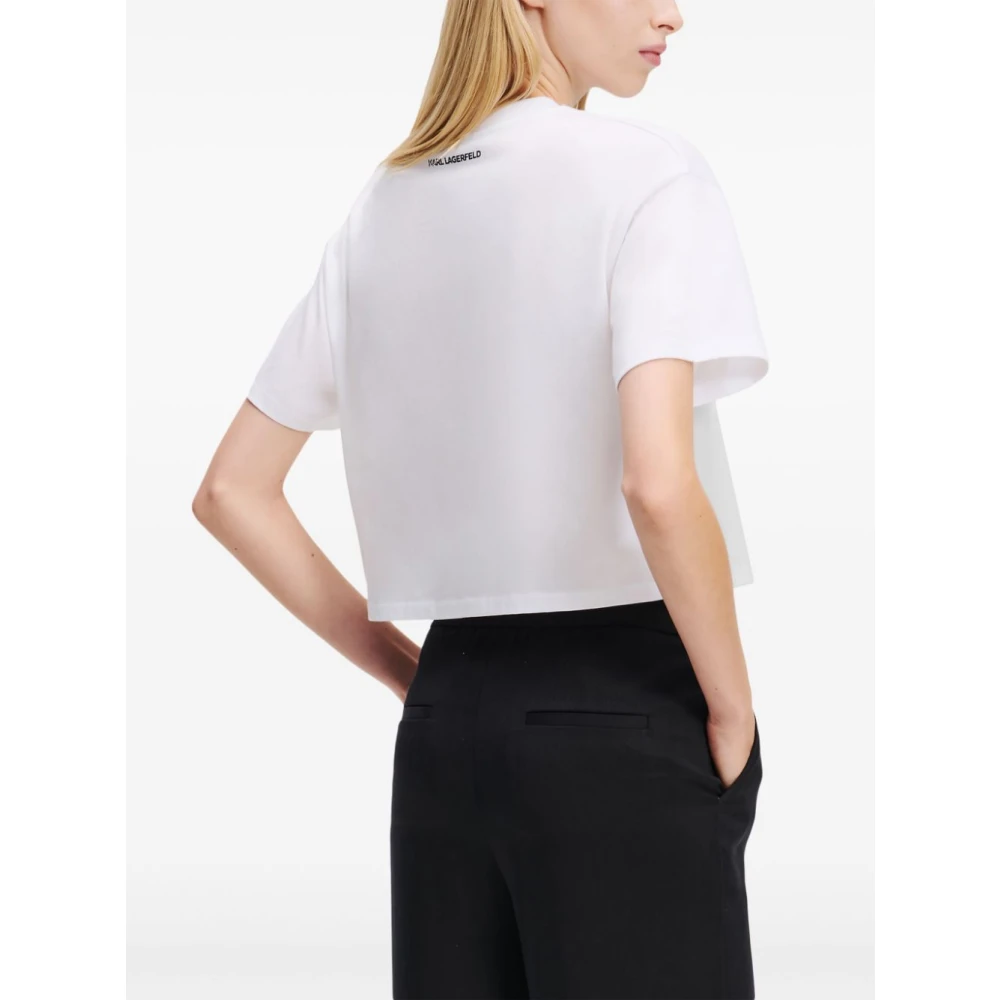 Karl Lagerfeld WIT Hart Logo T-Shirt White Dames
