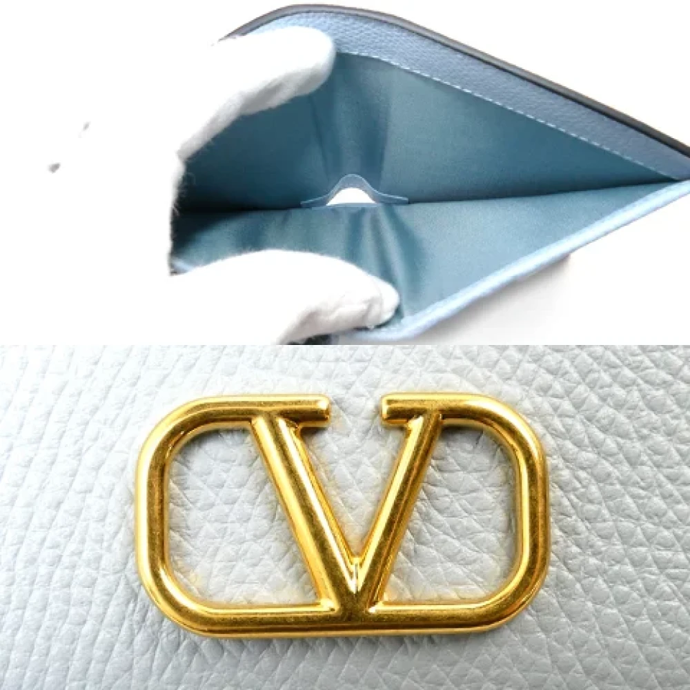 Valentino Vintage Pre-owned Leather wallets Blue Dames