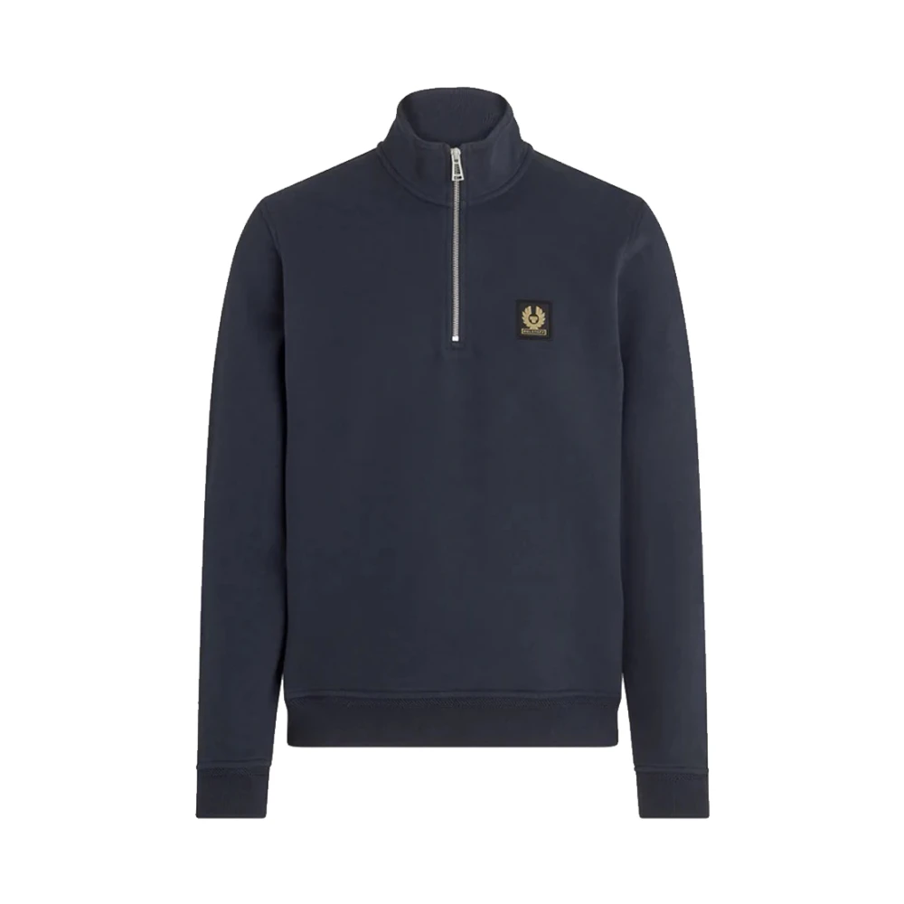 Belstaff Sweatshirt met Korte Rits Blue Heren