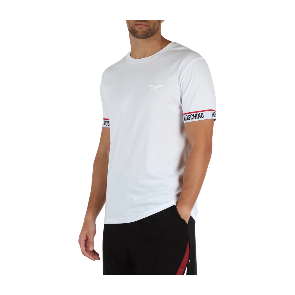 Moschino Katoenen T-shirt met logoprintinzet White Heren