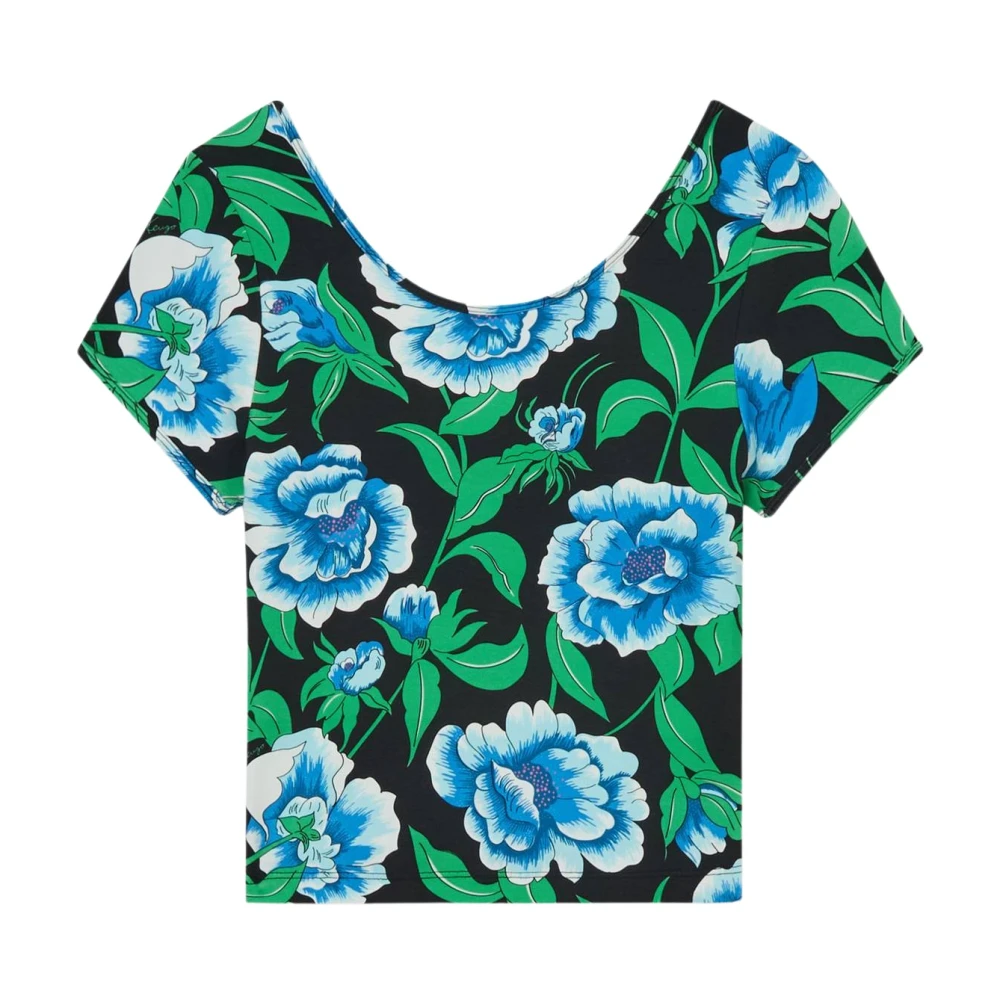 Kenzo Peonies Boothals Korte Mouw Top Multicolor Dames