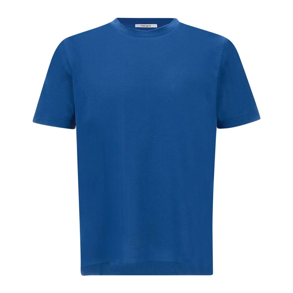Kangra Katoenen T-shirt Kobaltblauw Ronde Hals Blue Heren