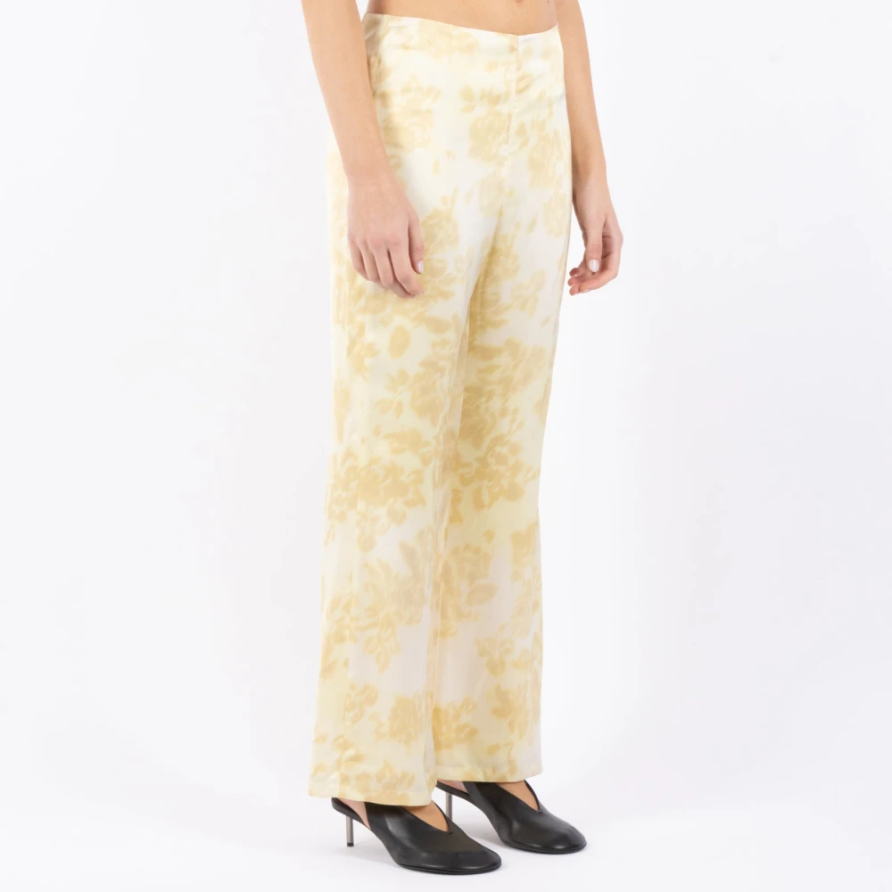 Jil Sander Cremino Viscose Broek Beige Dames