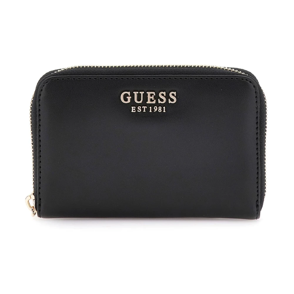Guess Laurel Small Zip Portemonnee Zwart Black Dames