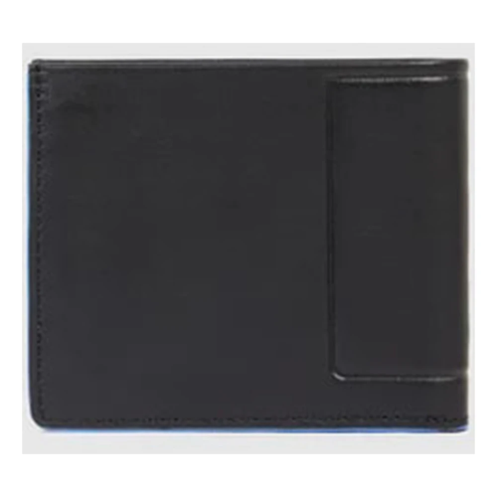 Piquadro Zwarte leren portemonnee Black Heren