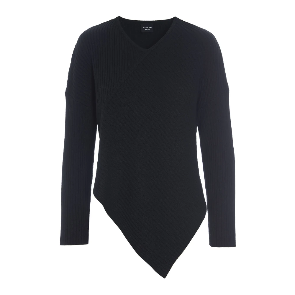 Bitte Kai Rand Asymmetrische Zwarte Geribbelde Blouse Black Dames