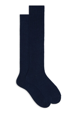 kvinders-lange-sokker-uld-silke-og-cashmere-kongelig-ensfarvet