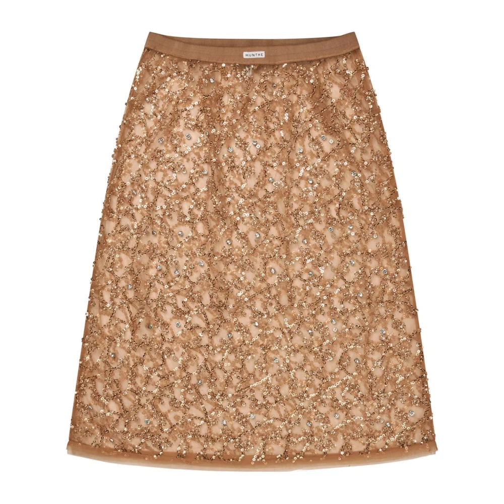 Munthe Women's Brown Midi Skirts, Xl, Midi Skirts