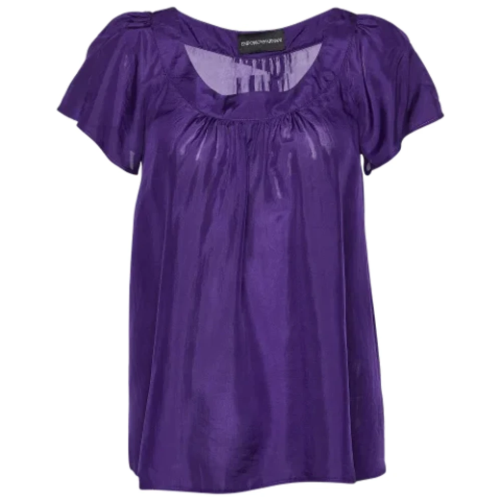 Armani Pre-owned Silk tops Purple Dames