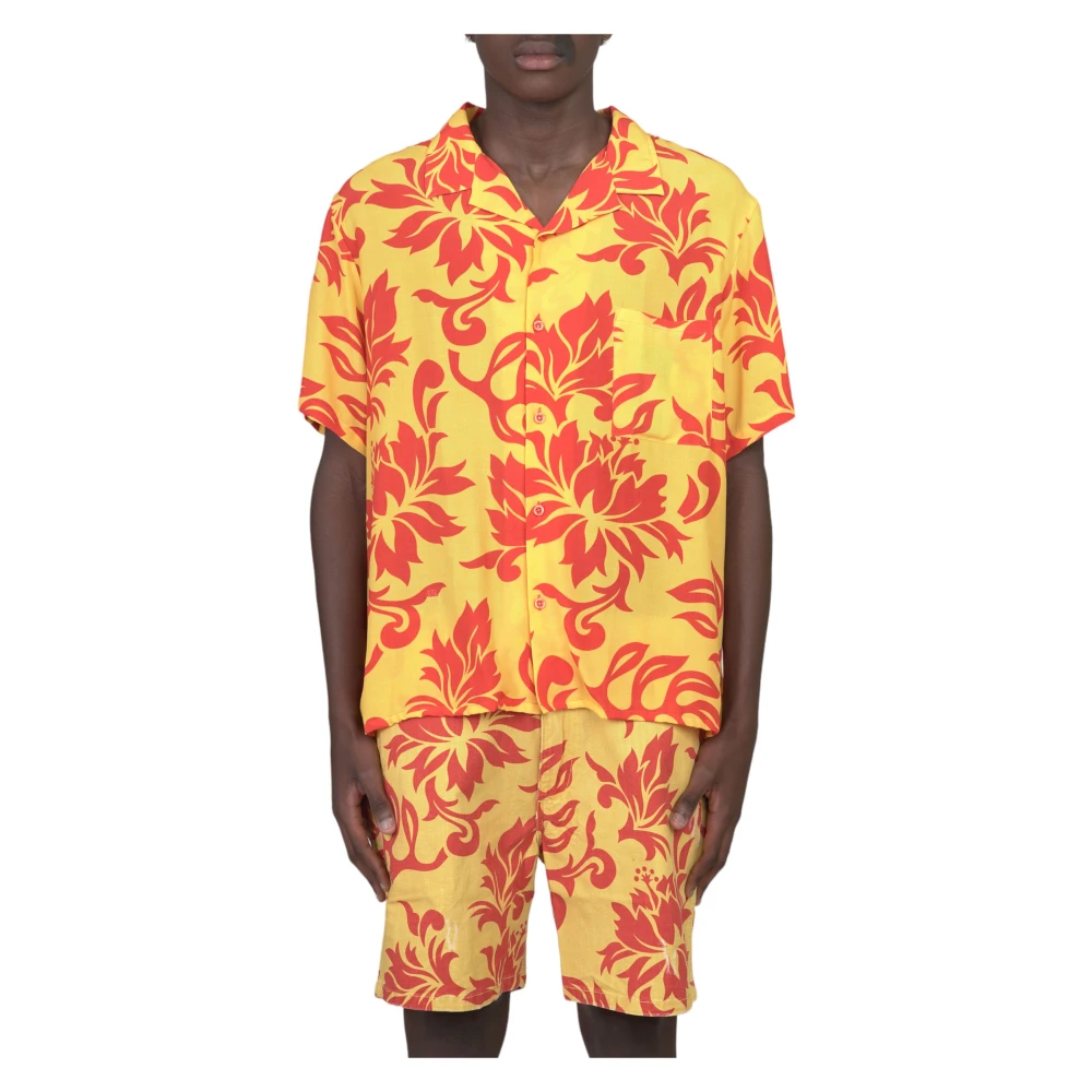 ERL Tropische Bloemen Shirt Yellow Heren