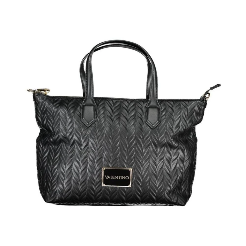 Valentino by Mario Valentino Zwarte Gewatteerde Tote Tas met Afneembare Band Black Dames