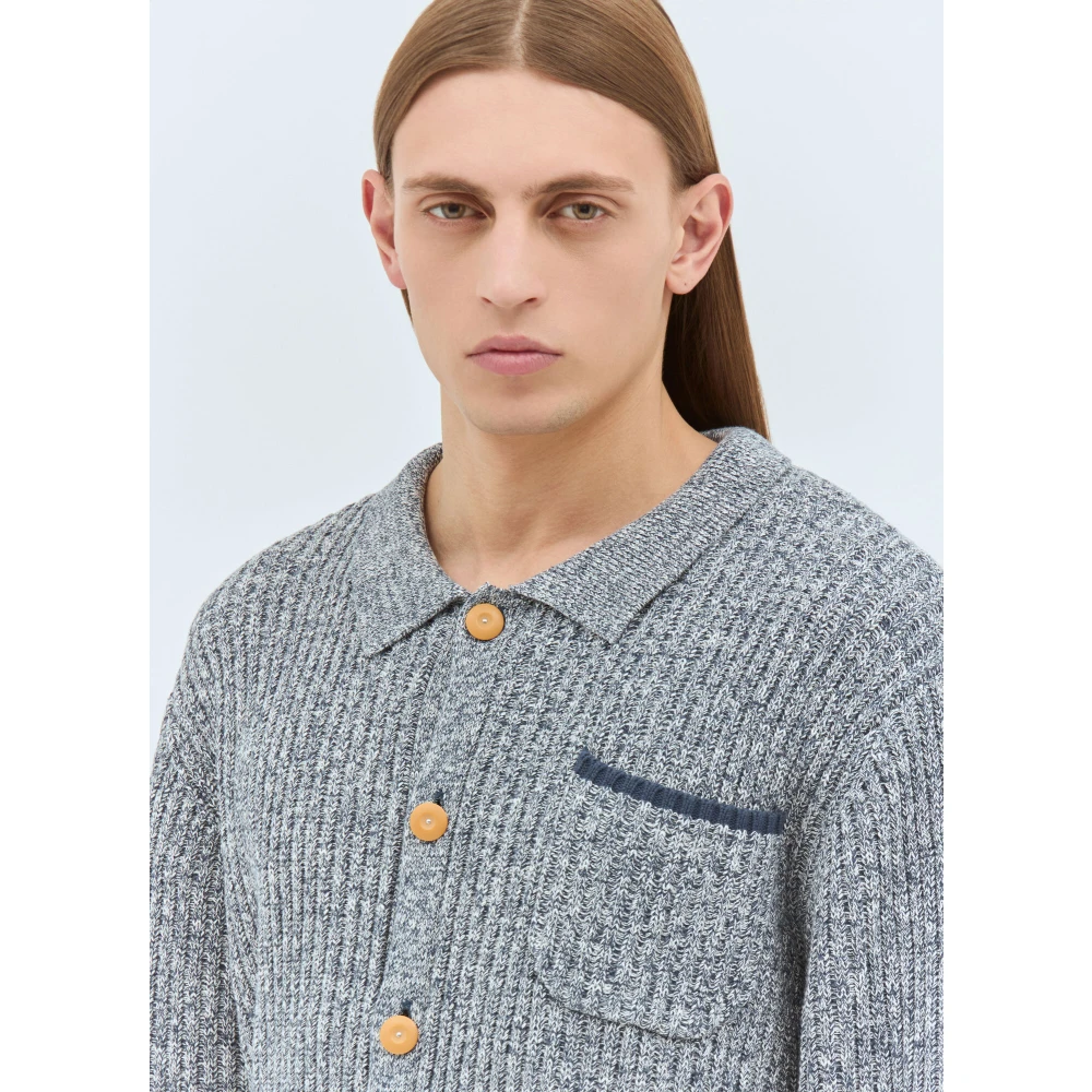 Brain Dead Gebreide Katoenen Vest Gray Heren
