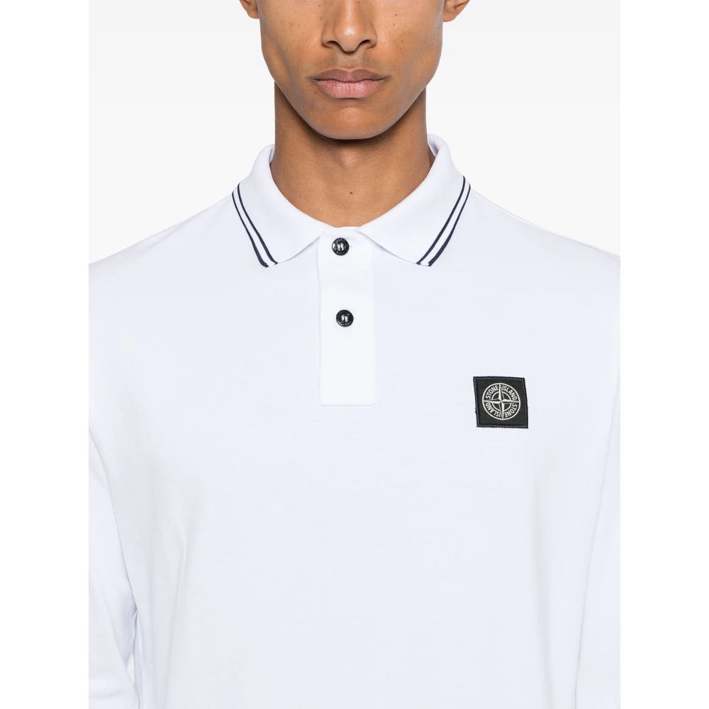 Stone Island Klassieke Polo Shirt in Diverse Kleuren White Heren