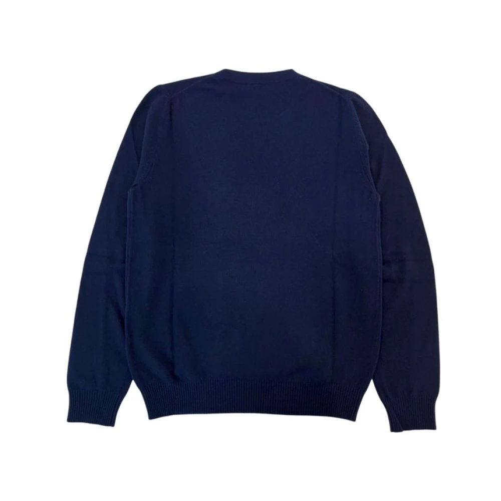 Valentino Blauwe Wol Crew Neck Sweater Blue Heren