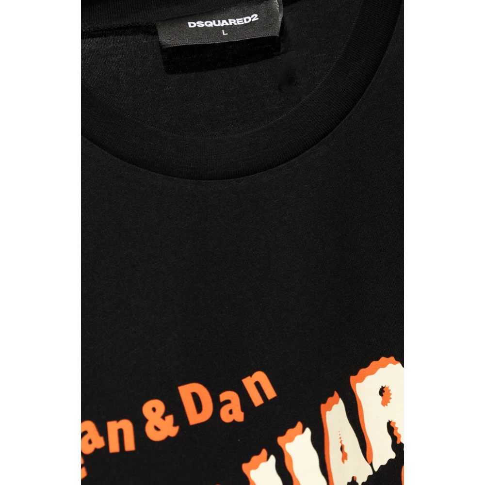 Dsquared2 T-shirt met logo Black Heren