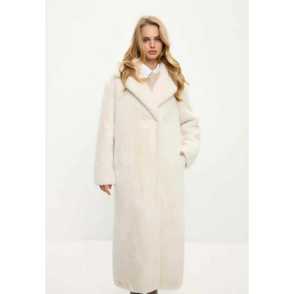 Cesare Gaspari Luxe Nep Bontjas Freya Wit White Dames