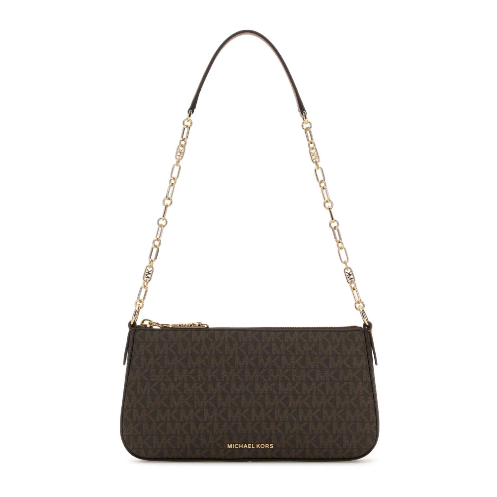 Michael Kors Women's Brown Empire Medium Signature Logo Chain-Link Pochette