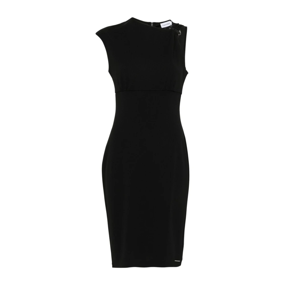 Calvin Klein Zwarte Jurk Aw24 Black Dames