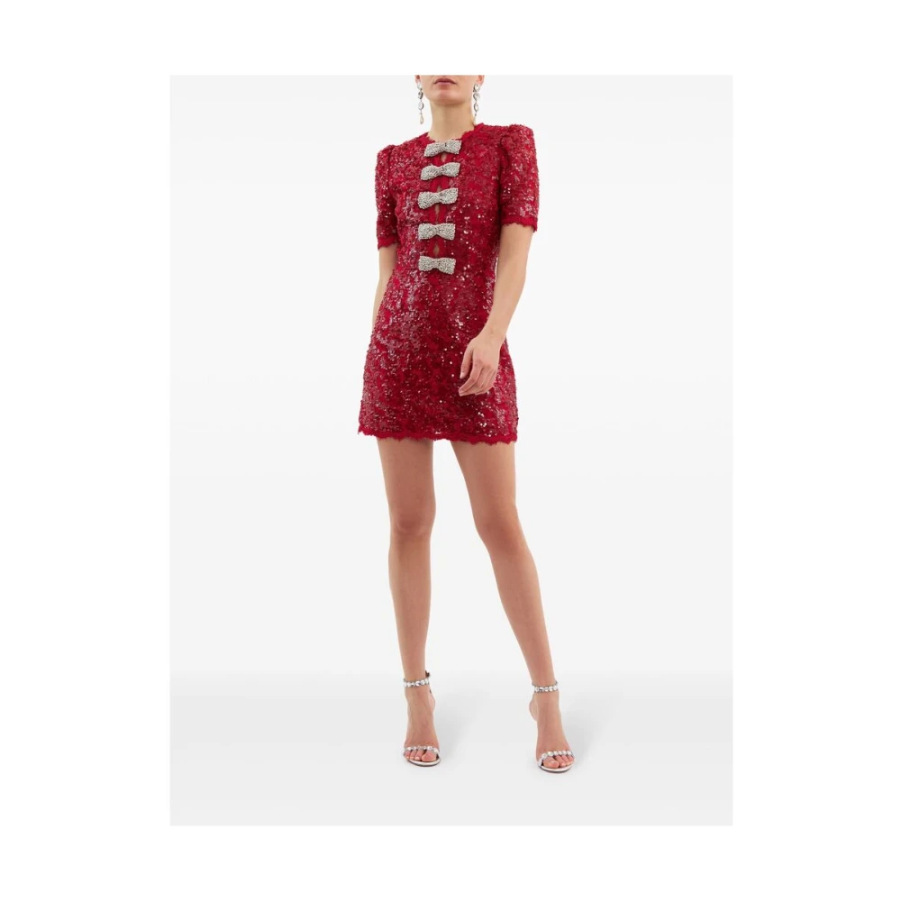 Rebecca Vallance Bloedrode Kant Paillettenjurk Red Dames