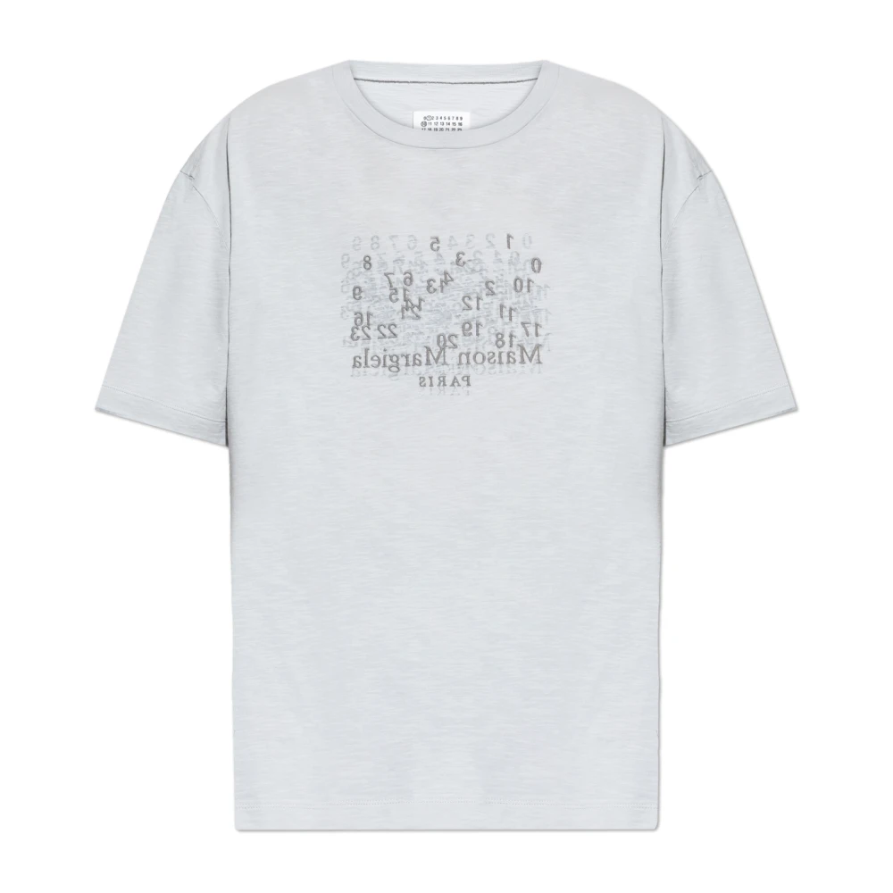 Maison Margiela Men's Gray Logo T-Shirt - T-Shirts - S - Tops