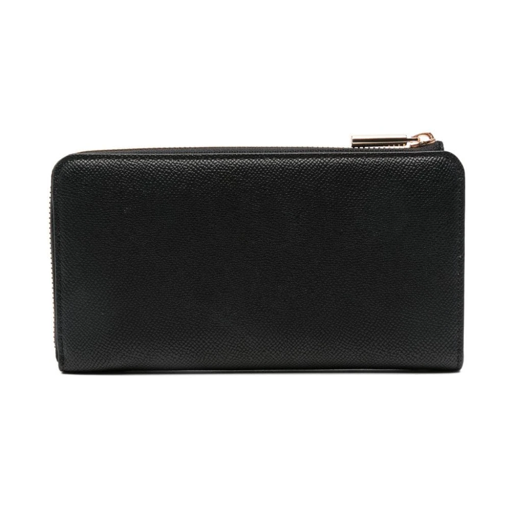Liu Jo Zwarte Eco-Leren Portemonnee met Gouden Logo Black Dames