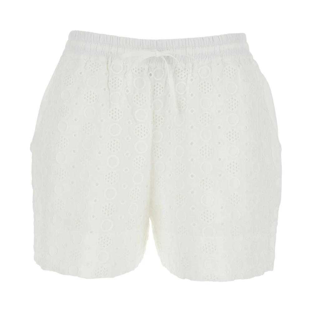 Pinko Women's White Short Shorts, M, Liz Shorts Popeline Ricamo