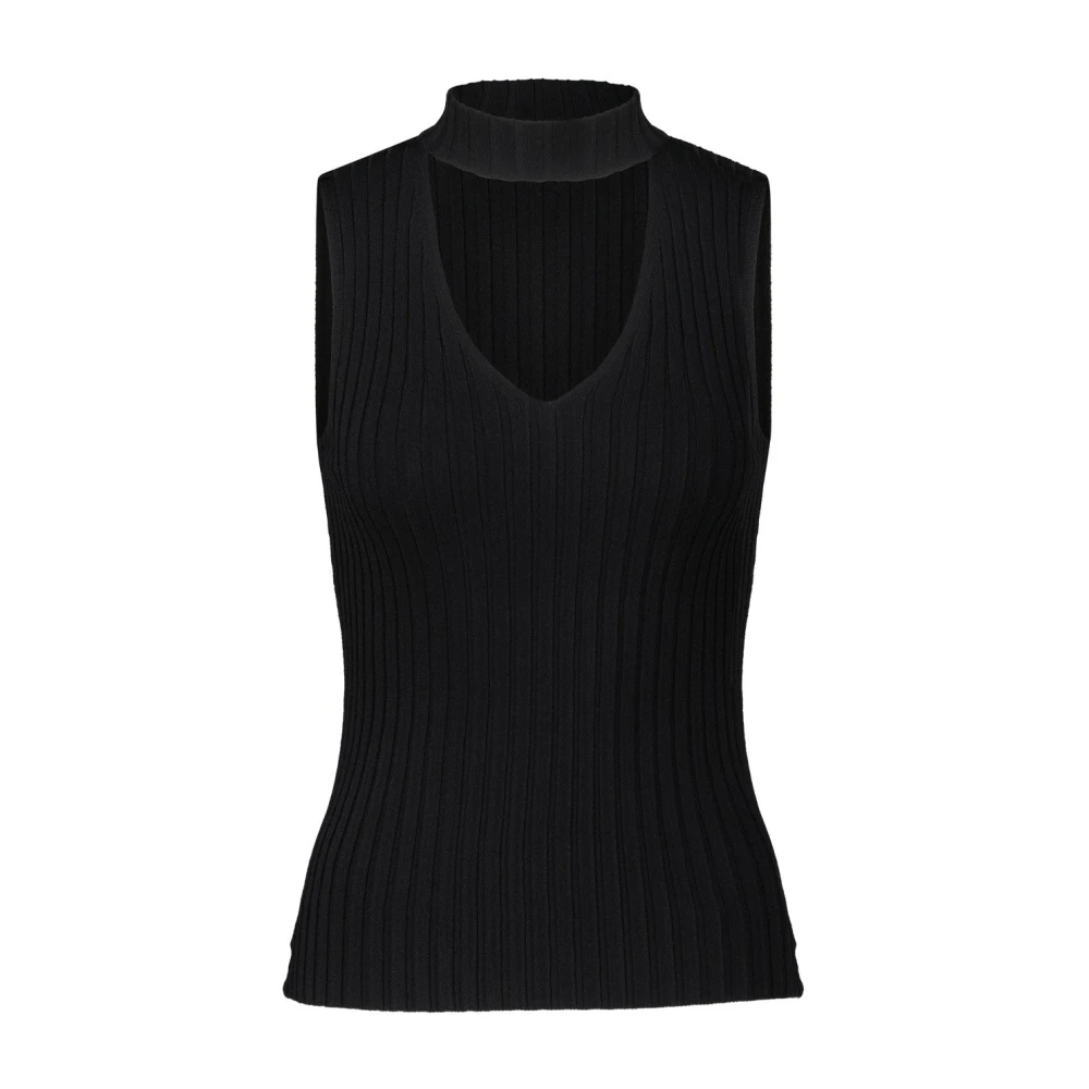 RIANI Geribbeld Top met Cutout Black Dames