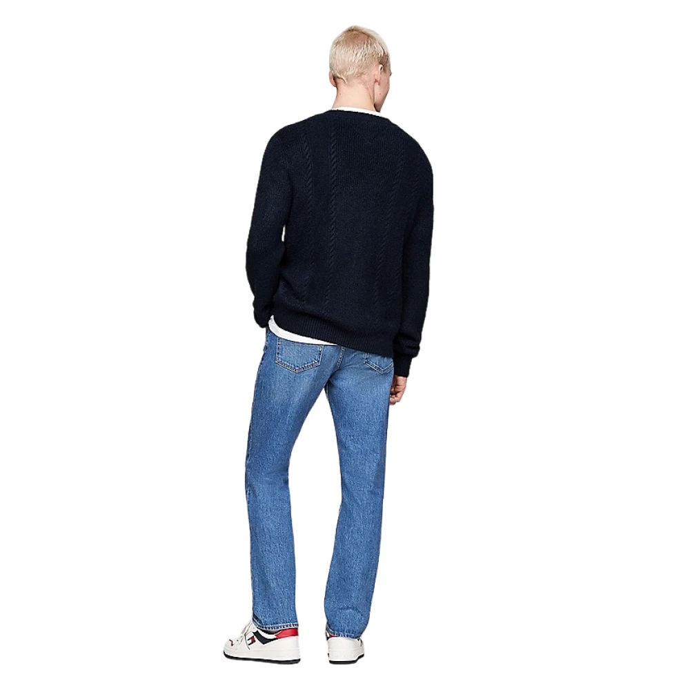 Tommy Jeans Blauwe Klassieke Gebreide Trui Blue Heren