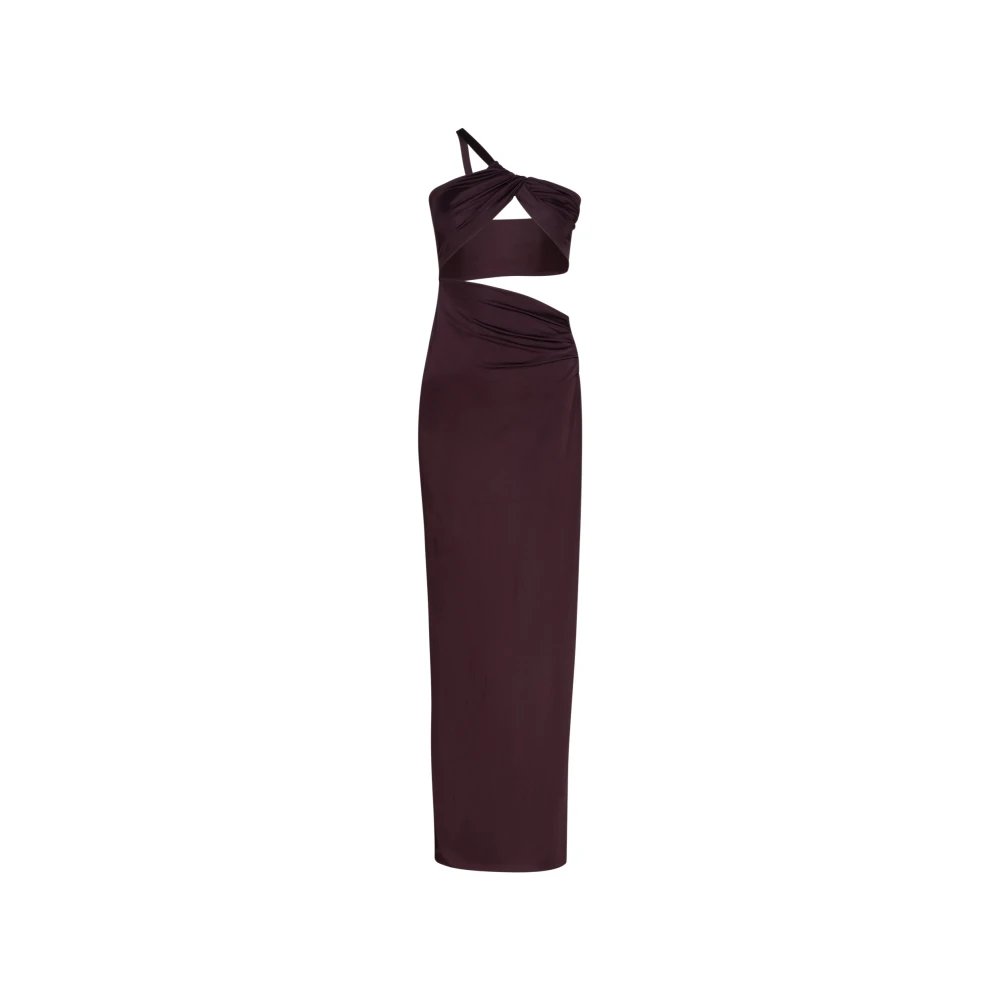 Circus Hotel Een-schouder Cut Out Jurk in Koffie Brown Dames
