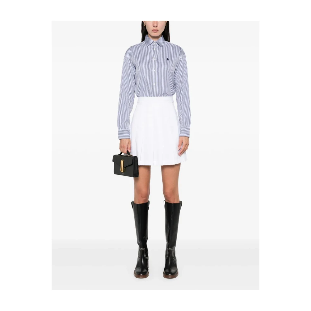Polo Ralph Lauren Blauw Gestreept Poplin Overhemd Blue Dames