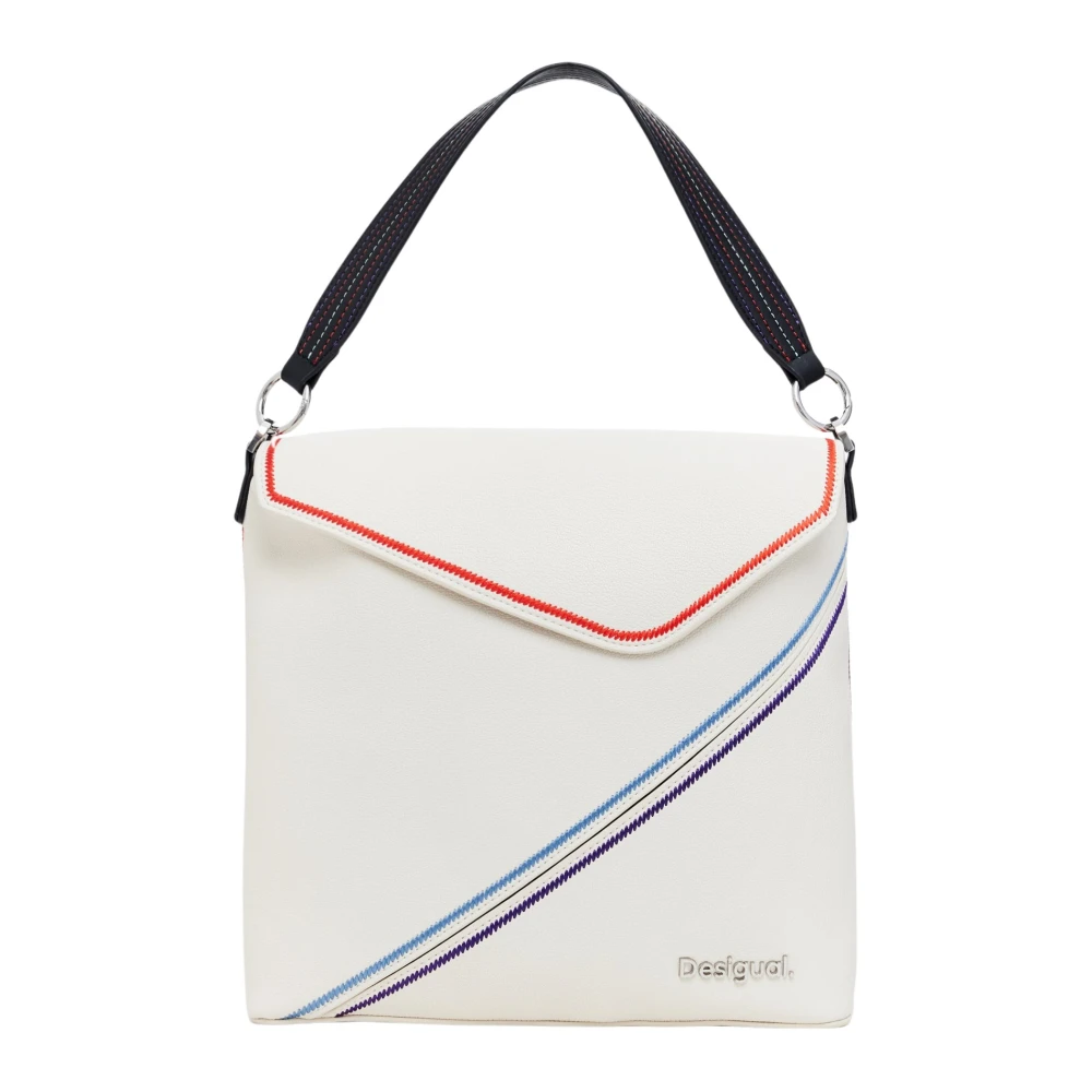Desigual Stijlvolle witte rugzak met ritssluiting White Dames