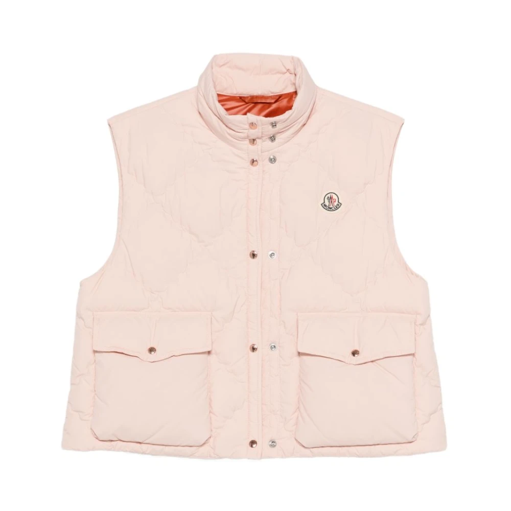 Moncler Pink Biois Down Gilet - Female - Waistcoats - Xs - Jackets