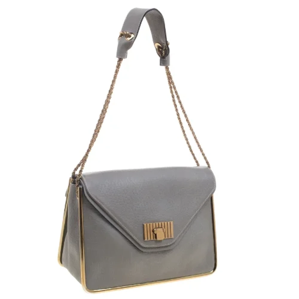 Chloé Pre-owned Leather shoulder-bags Gray Dames