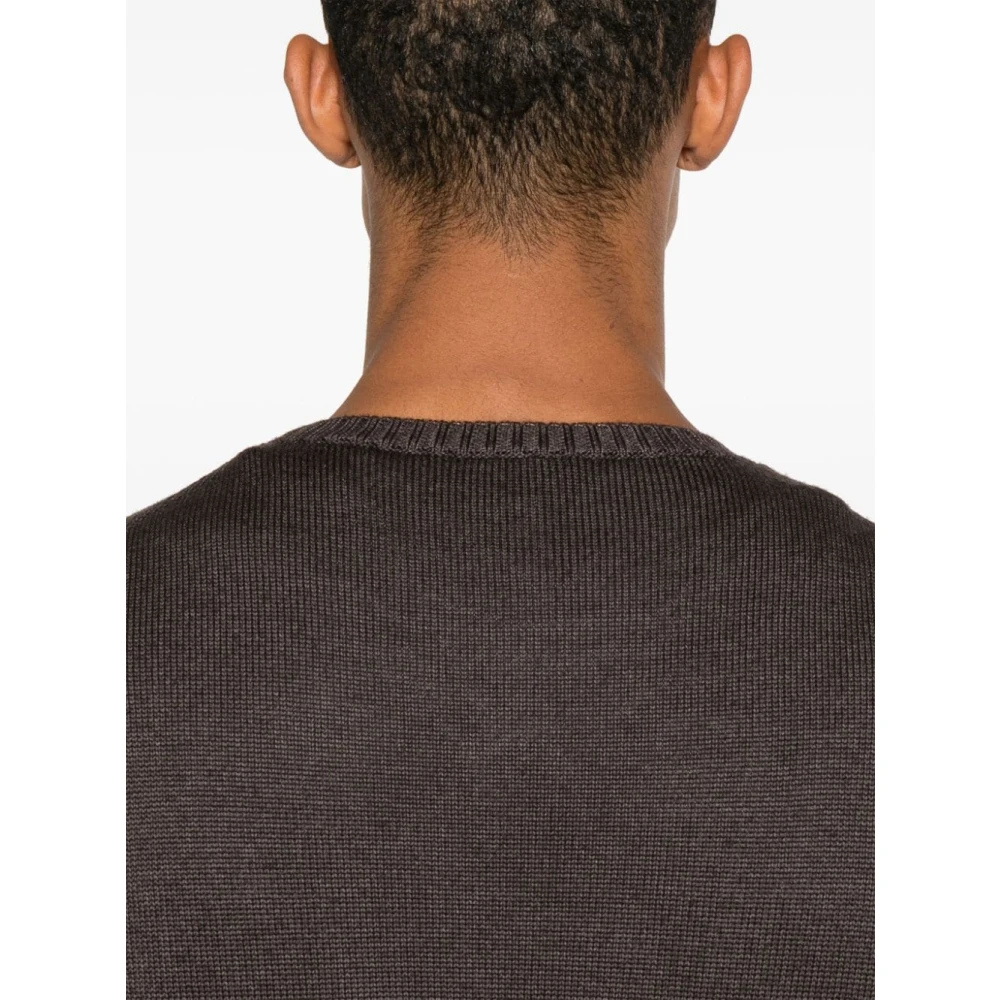 Fedeli Stijlvolle Girocollo Sweaters Brown Heren