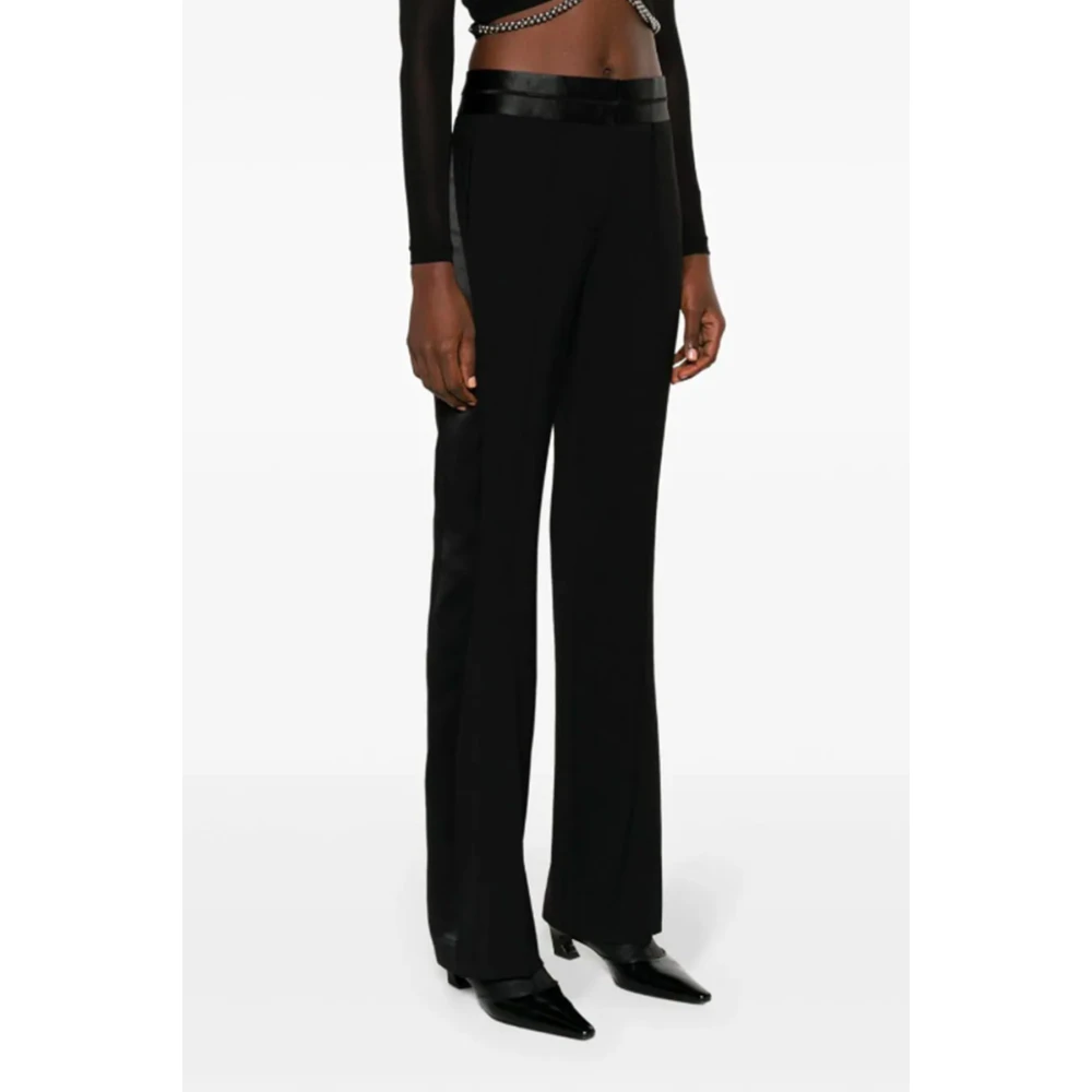 Helmut Lang Zwarte Wollen Bootcut Broek Black Dames