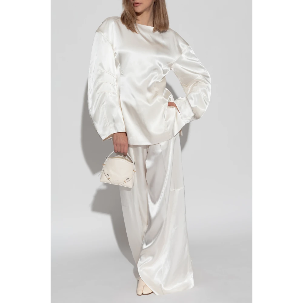 Jil Sander Glinsterende broek White Dames