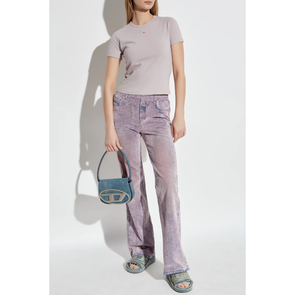 Diesel T-shirt T-Uncutie-Long-D Purple Dames