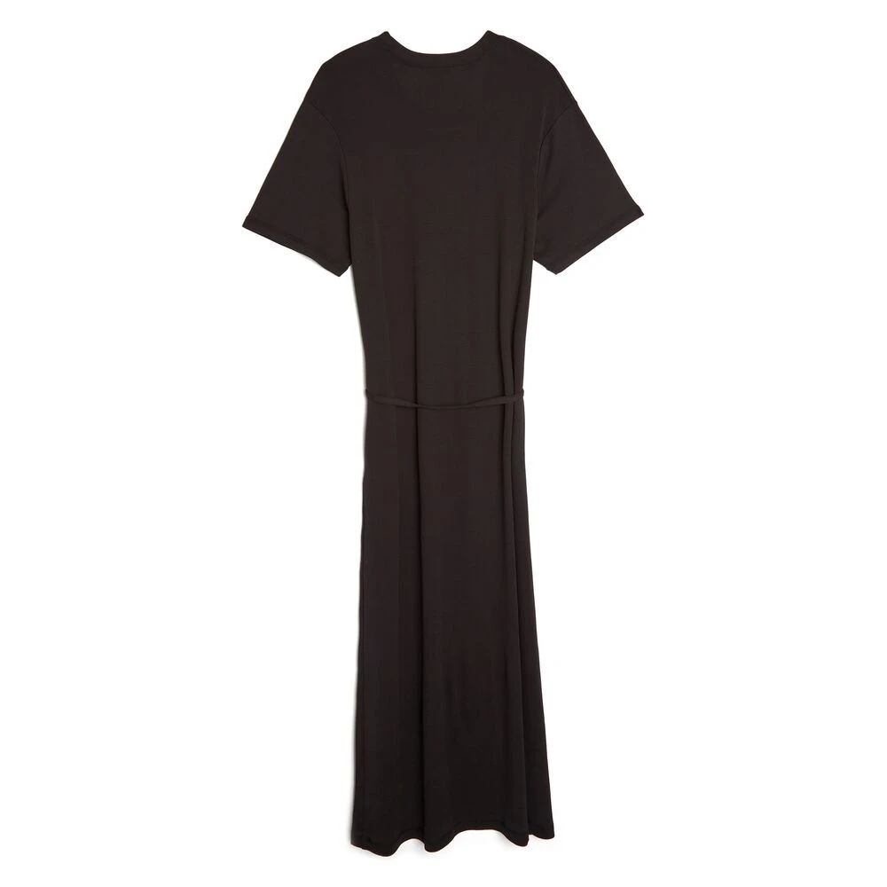 Lemaire Koffiebruine Jurk met Ronde Hals Black Dames