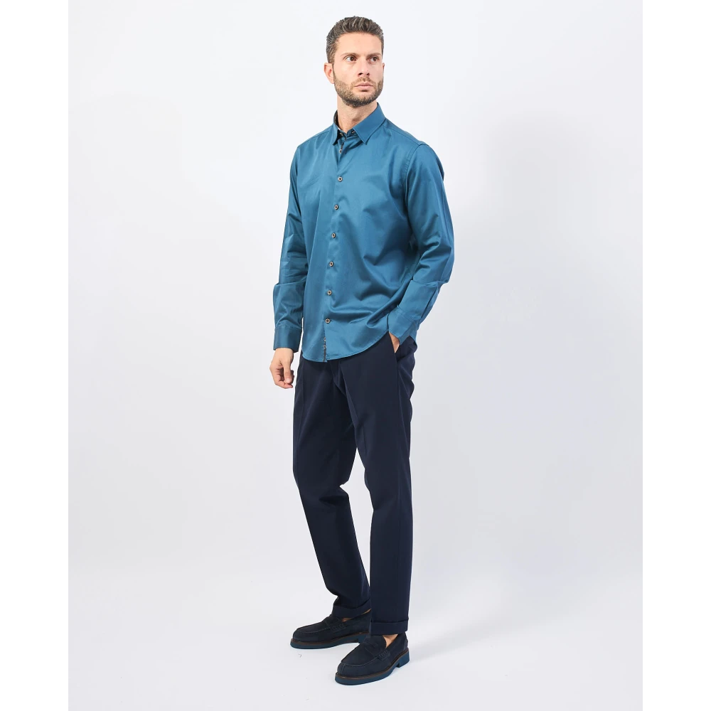 Bugatti Blauwe Overhemden met Klassieke Kraag Blue Heren