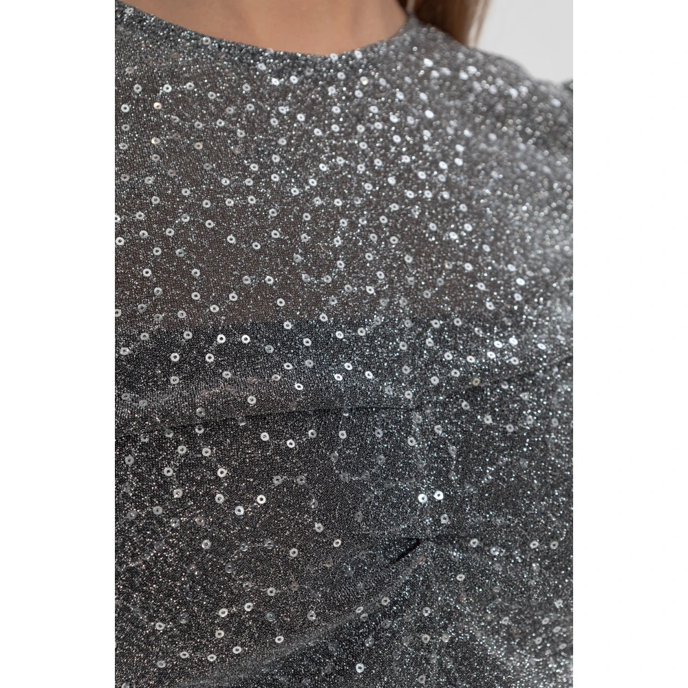 Dolce & Gabbana Paillettenjurk met draperie Gray Dames