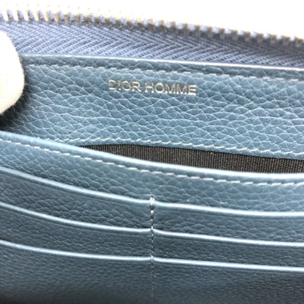 Dior Vintage Pre-owned Leather wallets Blue Heren